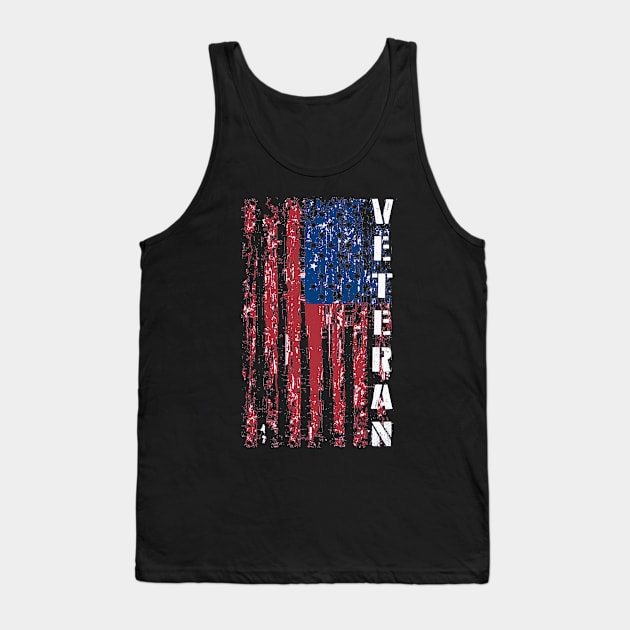 Distressed American Flag Proud Us Army Veteran Tank Top by Jose Luiz Filho